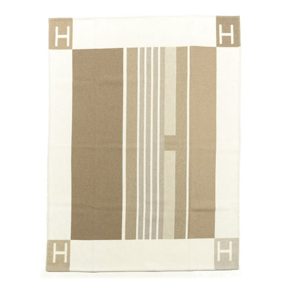 Hermes Wool Cashmere Avalon Vibration Blanket Ecru Naturel 1 of 2