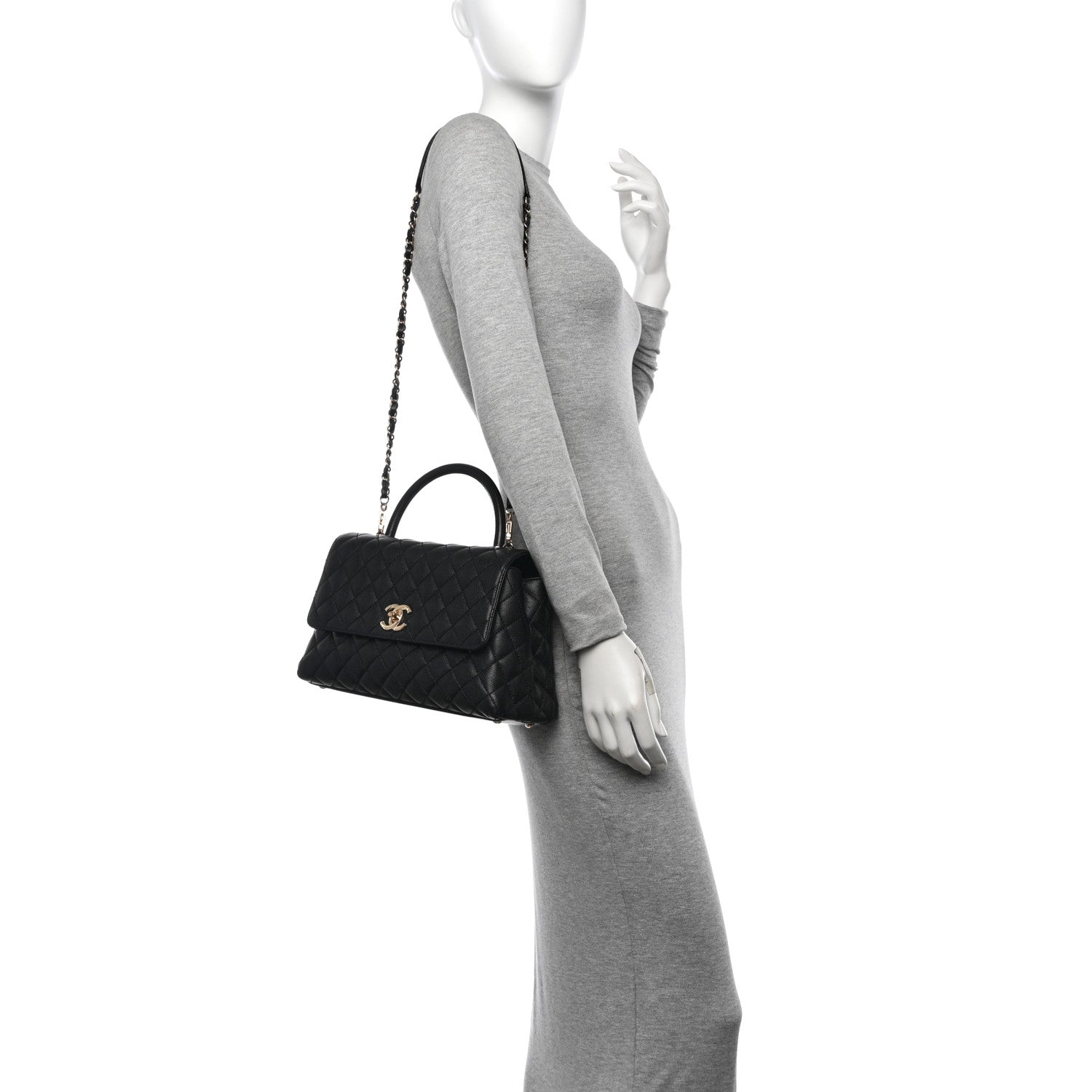 Chanel Caviar Quilted Small Coco Handle Flap Black 2 of 11