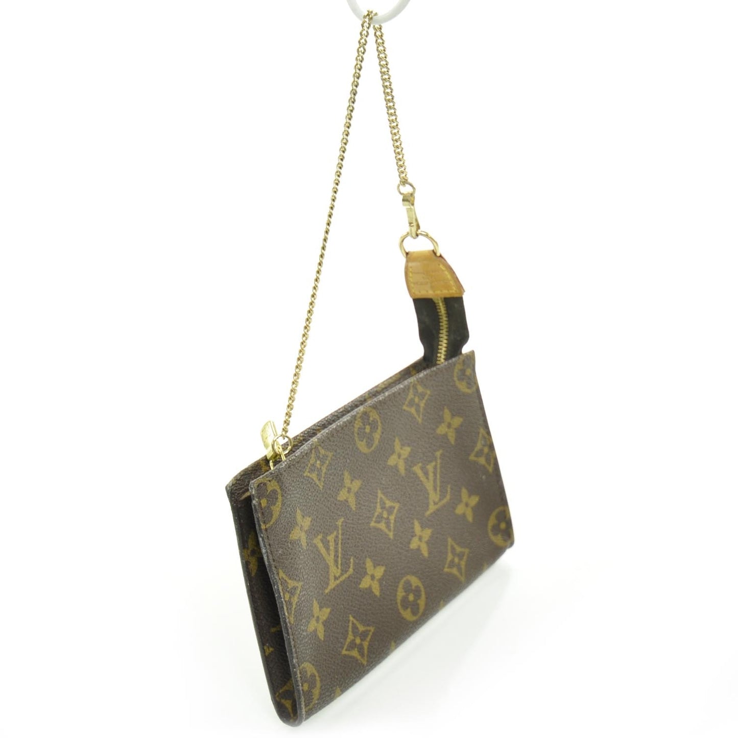 Monogram Pochette Accessories w Gold Chain