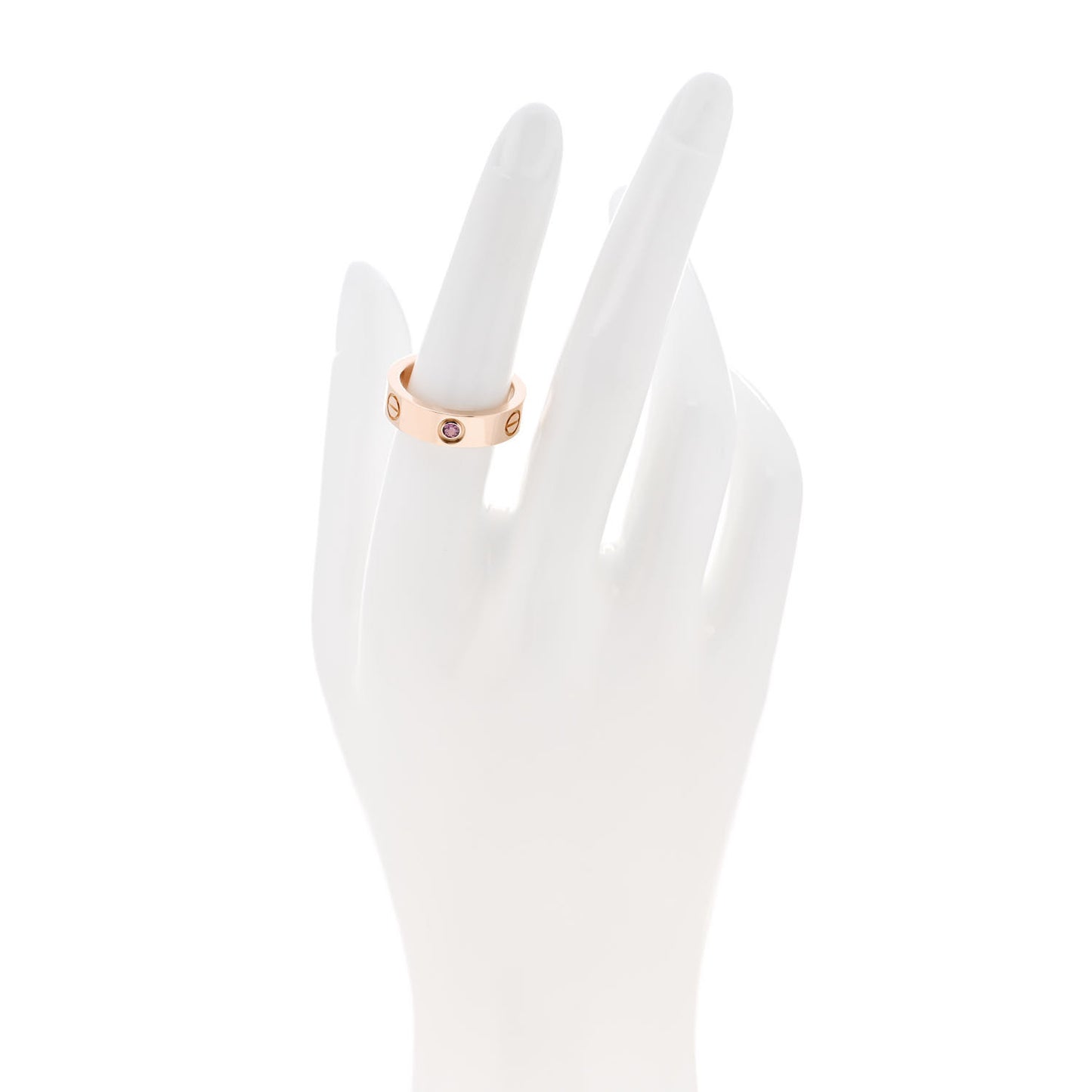 18K Pink Gold Pink Sapphire 5.5mm LOVE Ring 54 6.75