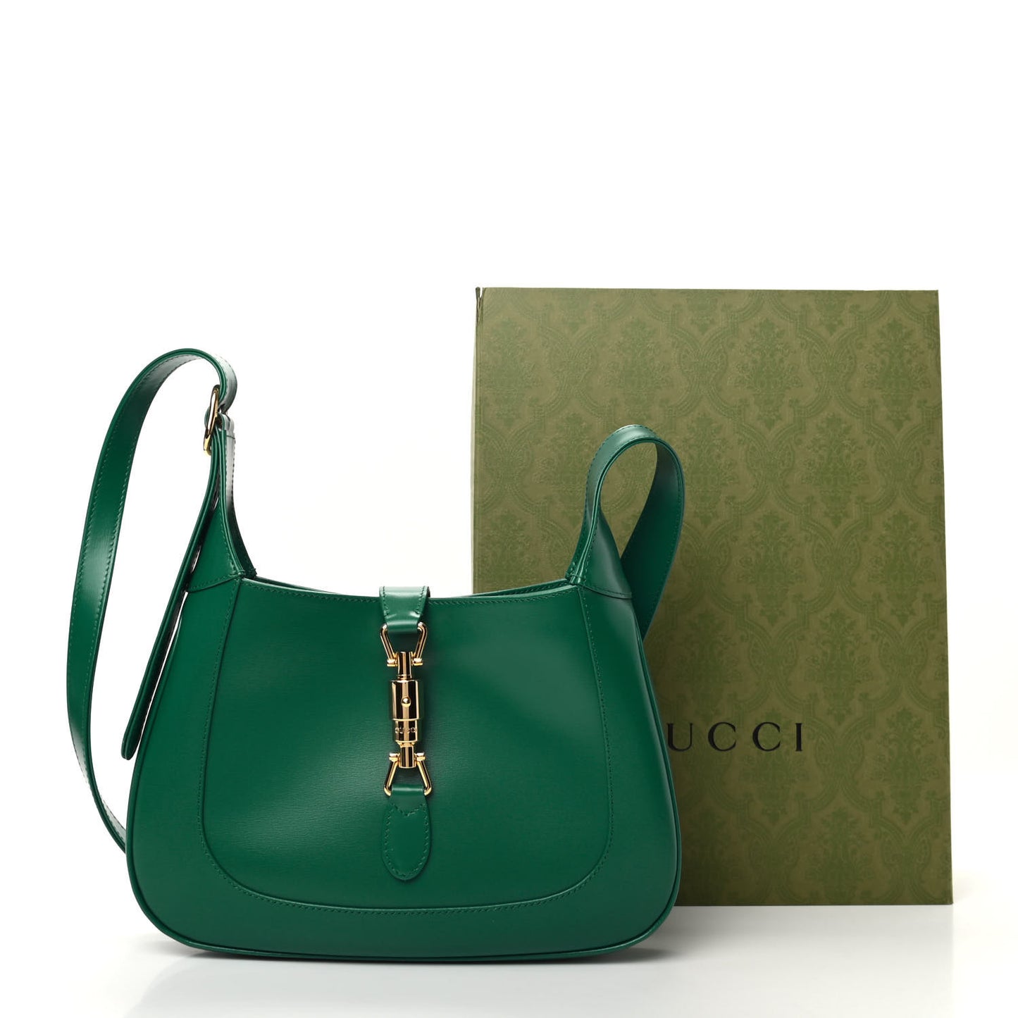 Boarded Dyana Lux Calfskin Small Jackie 1961 Hobo Emerald