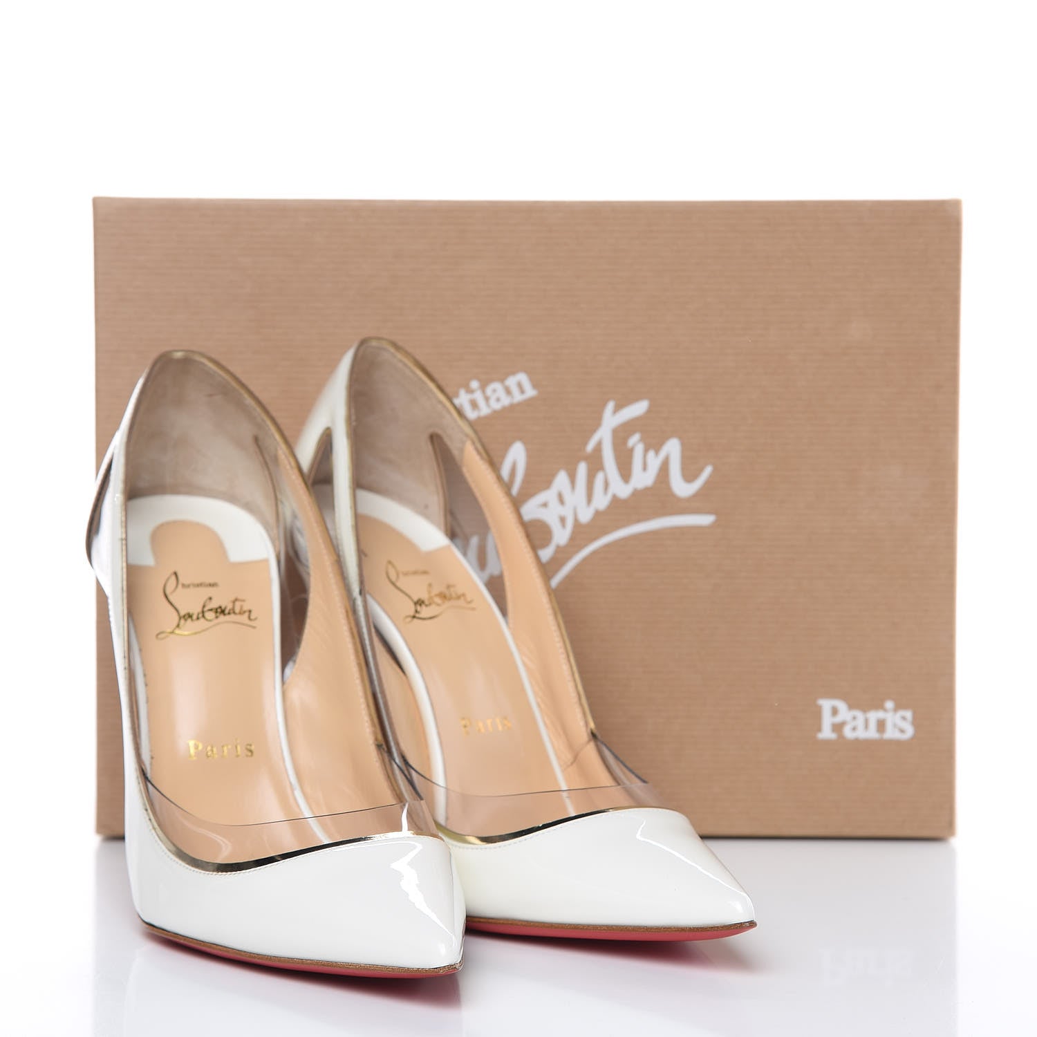 Christian Louboutin Patent Vinyl Cosmo 554 100 Pumps 39.5 Snow 9 of 9