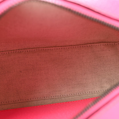 Gucci GG Supreme Monogram Textured Dollar Calfskin Web Ophidia Small Crossbody Bag Beige Ebony Fuchsia 5 of 10