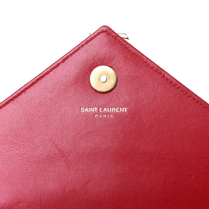 Saint Laurent Nappa Matelasse Chevron Classic Monogram Baby Chain Bag New Red 8 of 14