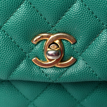Chanel Caviar Lizard Quilted Mini Coco Handle Flap Green 11 of 11