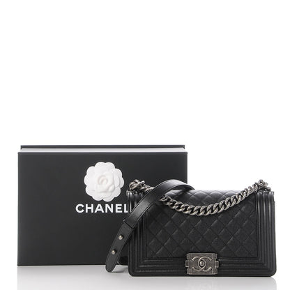 Chanel Caviar Quilted Medium Boy Flap Black 9 of 9