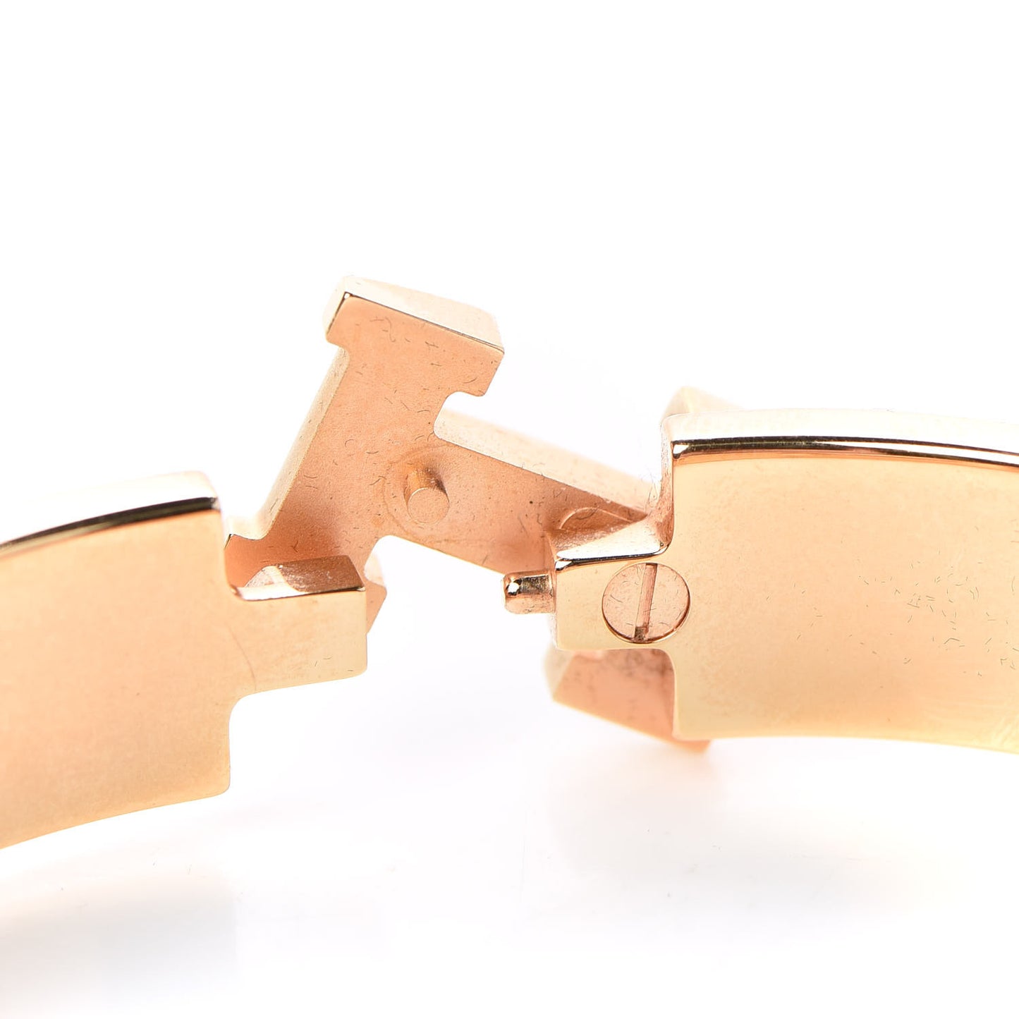 Enamel Narrow Clic Clac H Bracelet PM Rose Velours