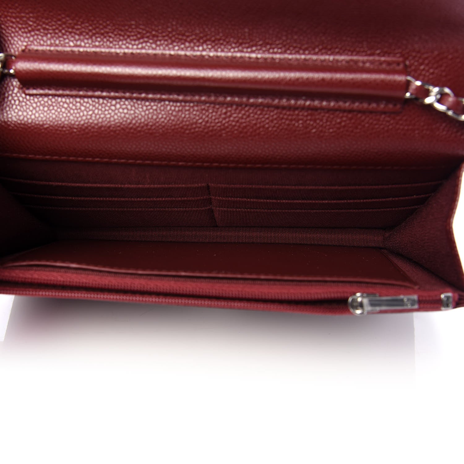 Chanel Caviar Quilted Wallet On Chain WOC Dark Red 5 of 12