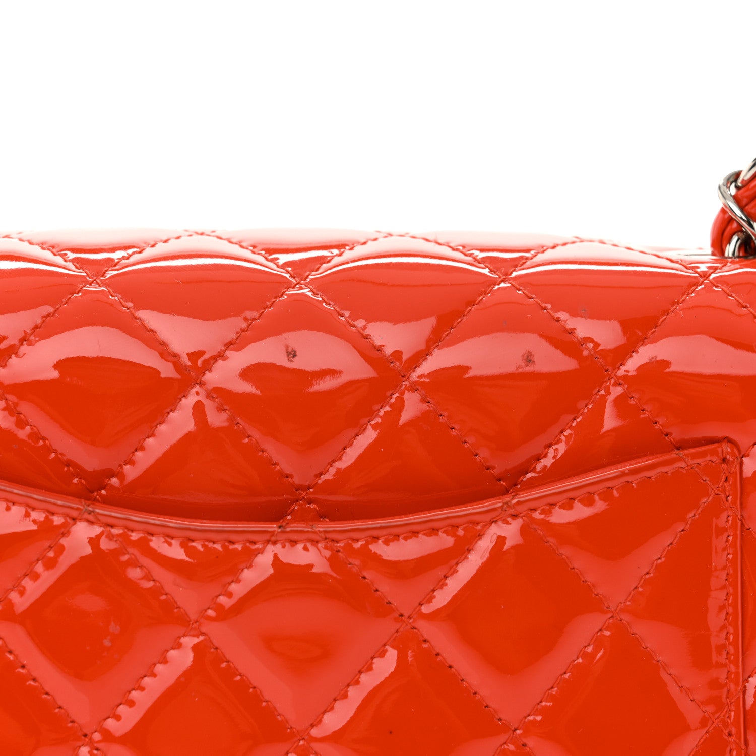 Chanel Patent Calfskin Quilted Mini Rectangular Flap Red 5 of 13