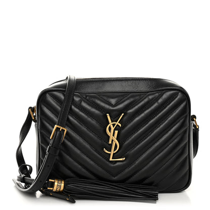 Saint Laurent SAINT LAURENT Calfskin Matelasse Monogram Lou Camera Bag Black 1 of 10