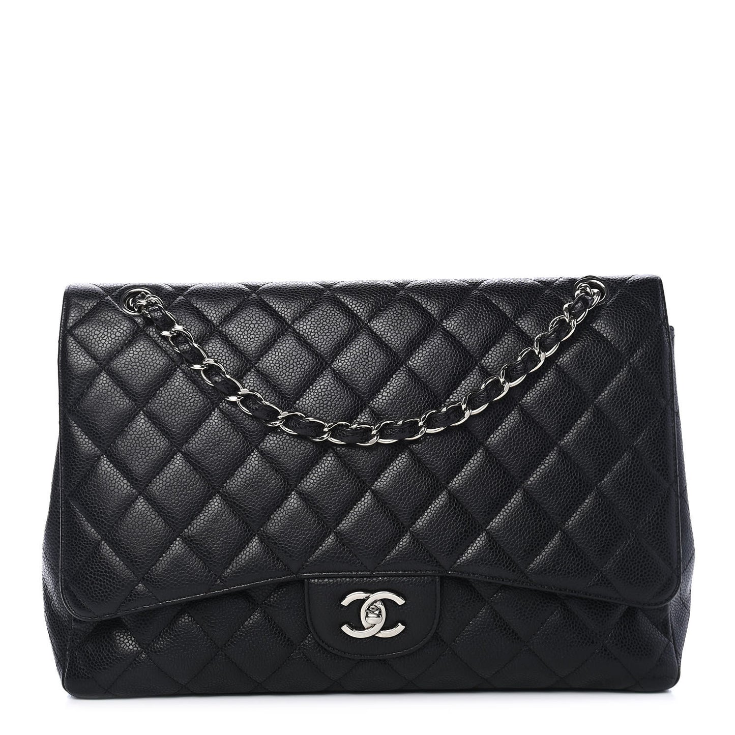Caviar Quilted Maxi Single Flap Black