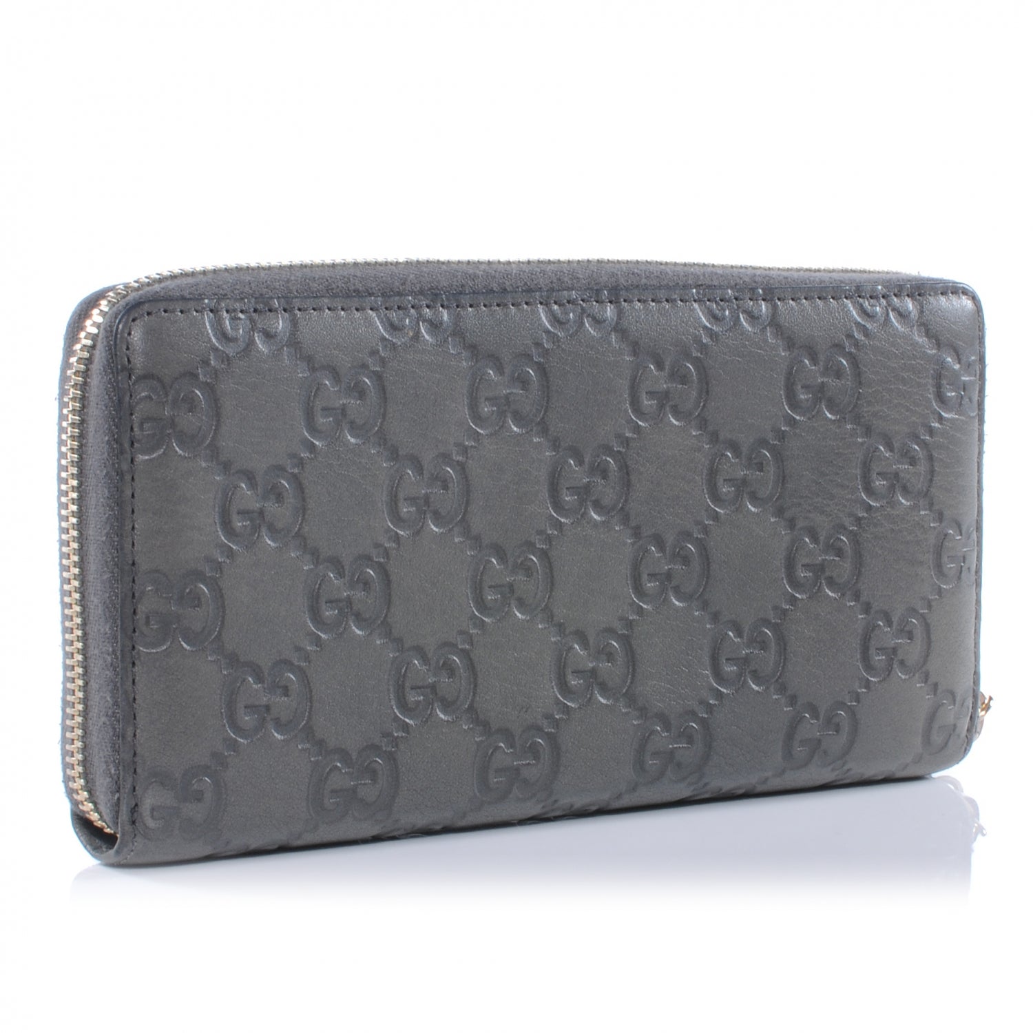 Gucci Guccissima Bamboo Tassel Zip Around Wallet Grey 3 of 7