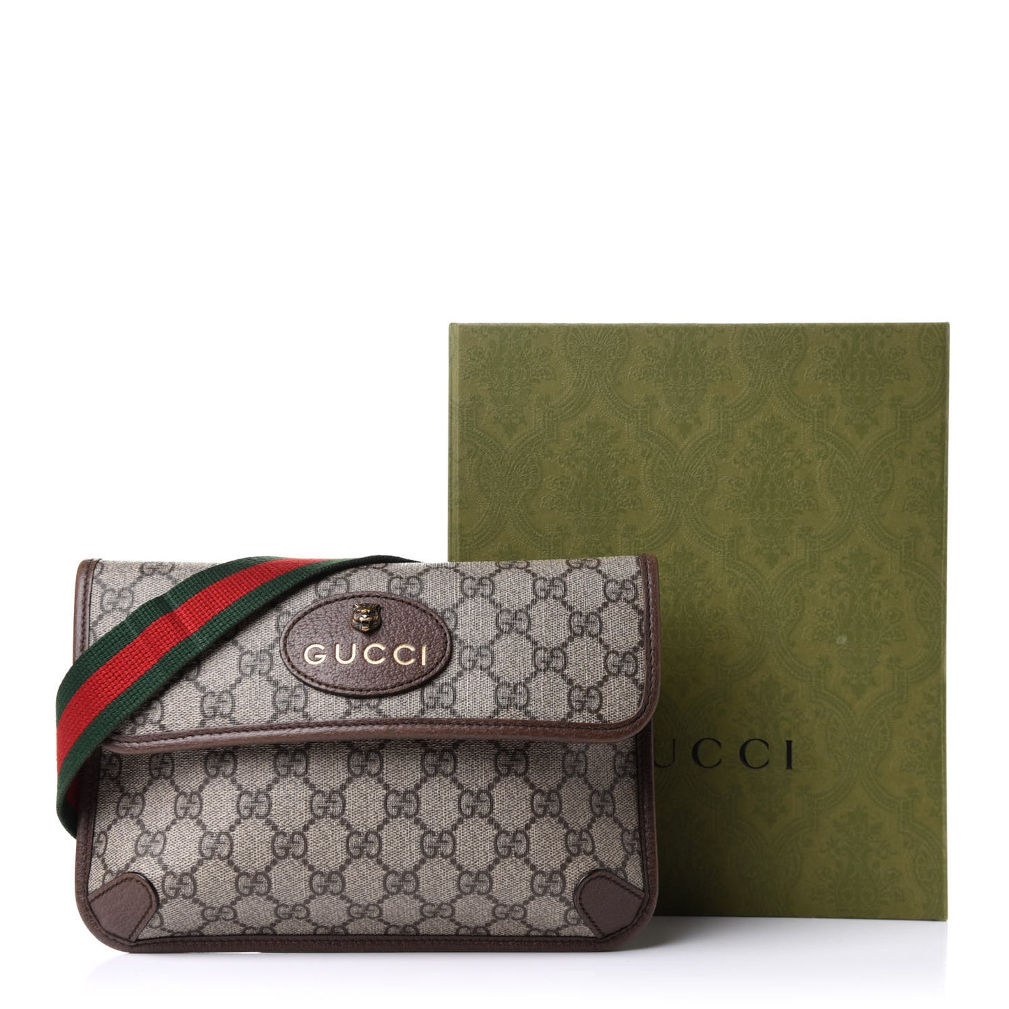 GG Supreme Monogram Neo Vintage Web Belt Bag Brown