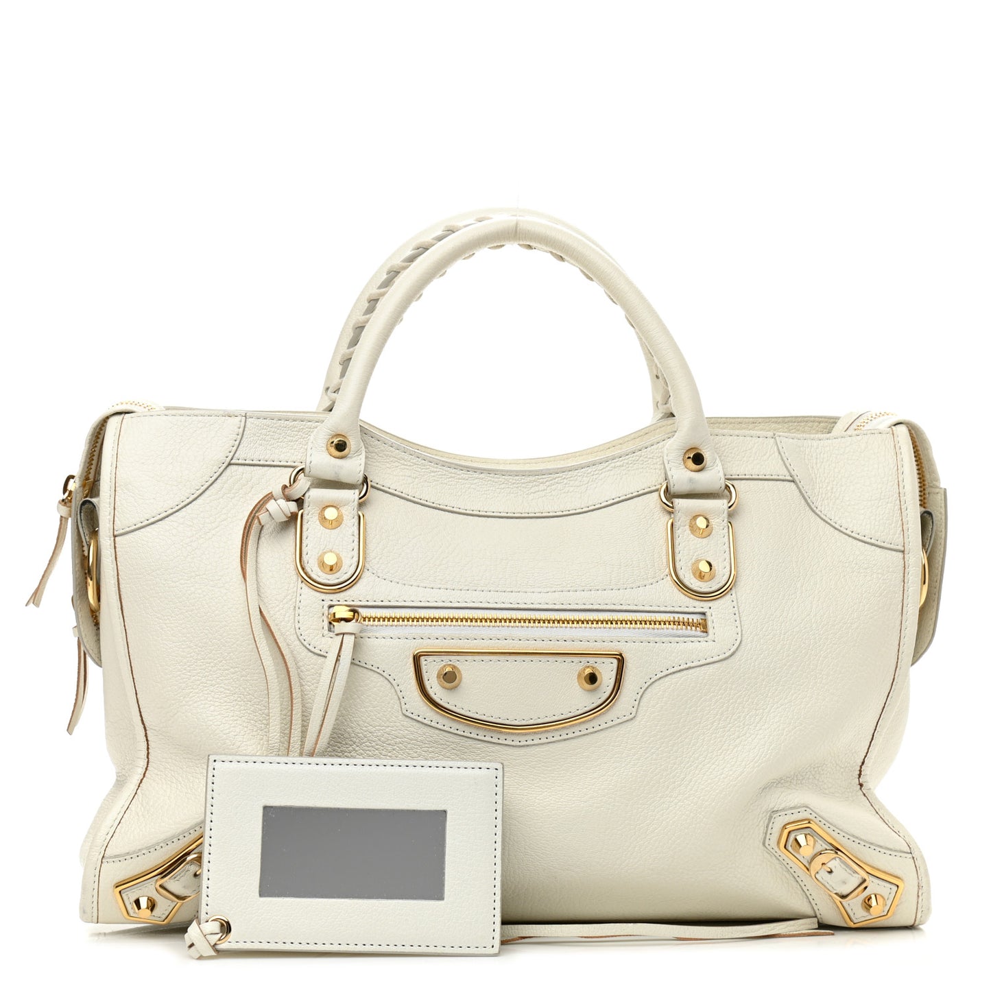 Chevre Gold Metallic Edge Hardware City White
