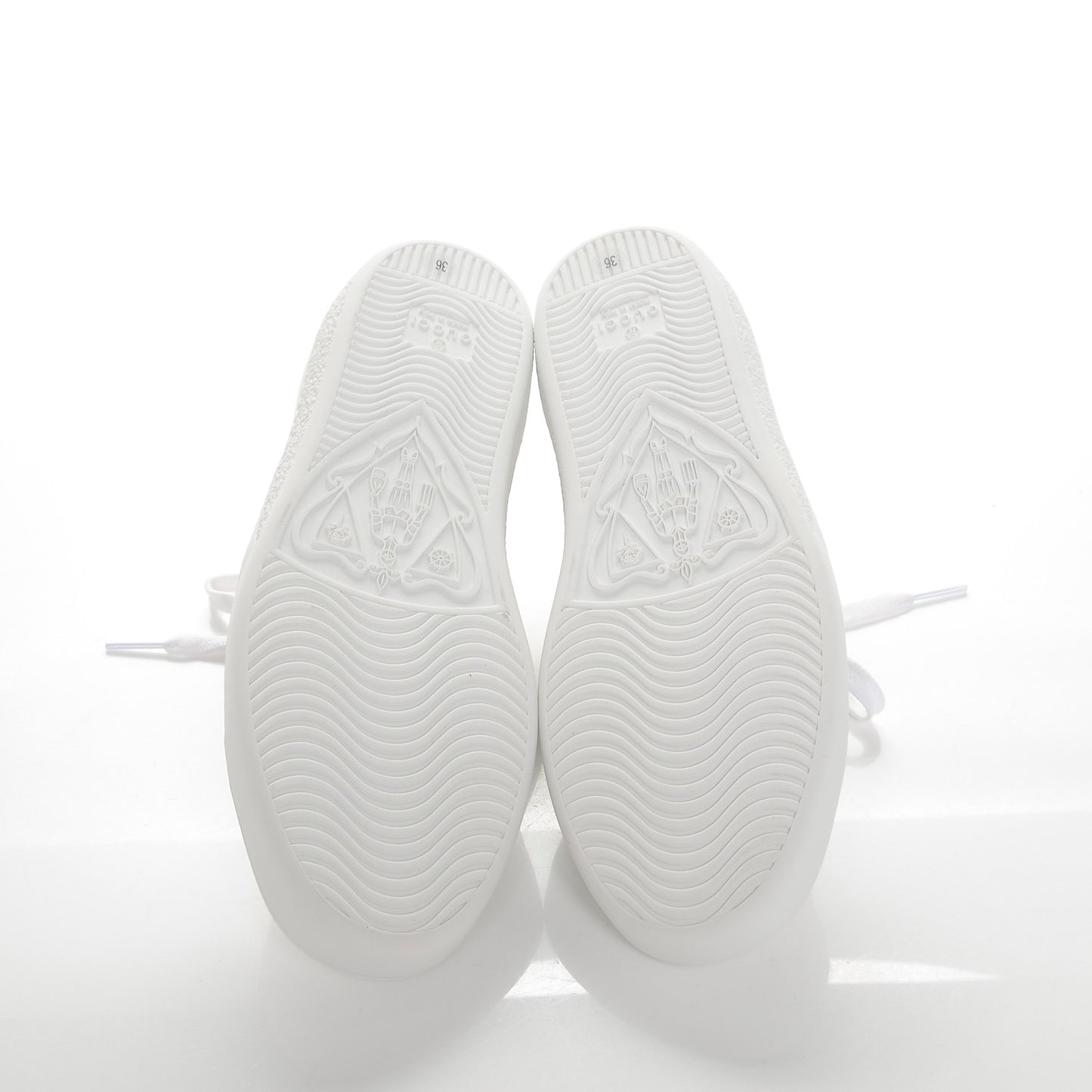 Calfskin Ayers Bee Embroidered Womens Ace Sneakers 36 White Green
