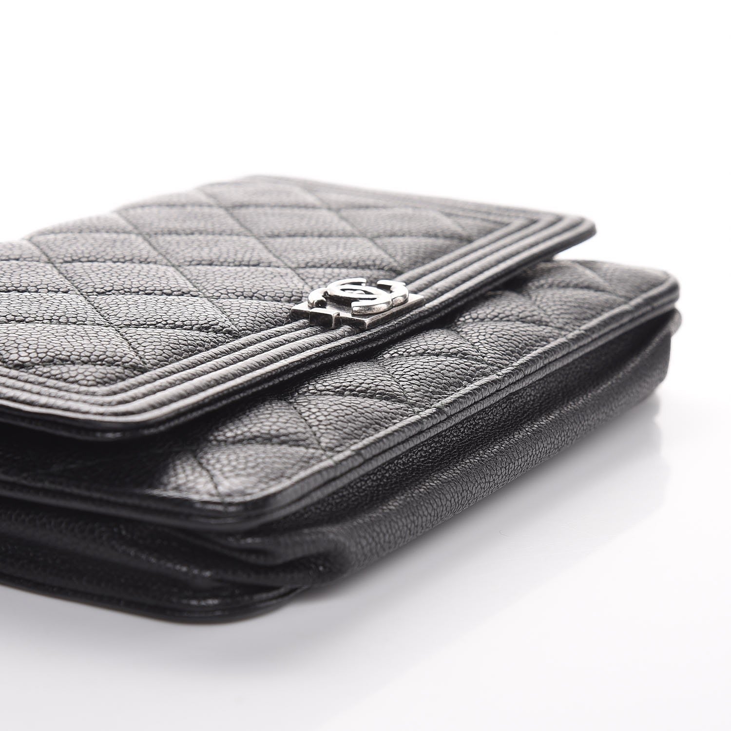 Chanel Caviar Quilted Boy Wallet On Chain WOC Black 9 of 9