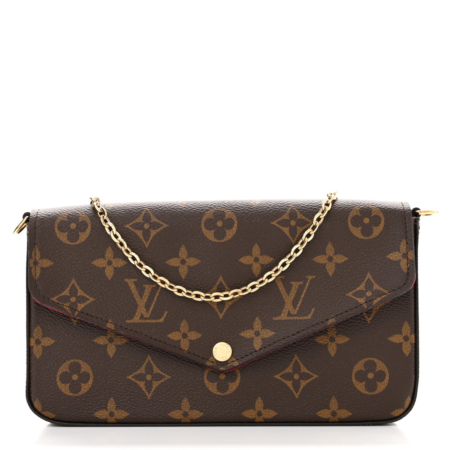 Monogram Pochette Felicie Chain Wallet Fuchsia