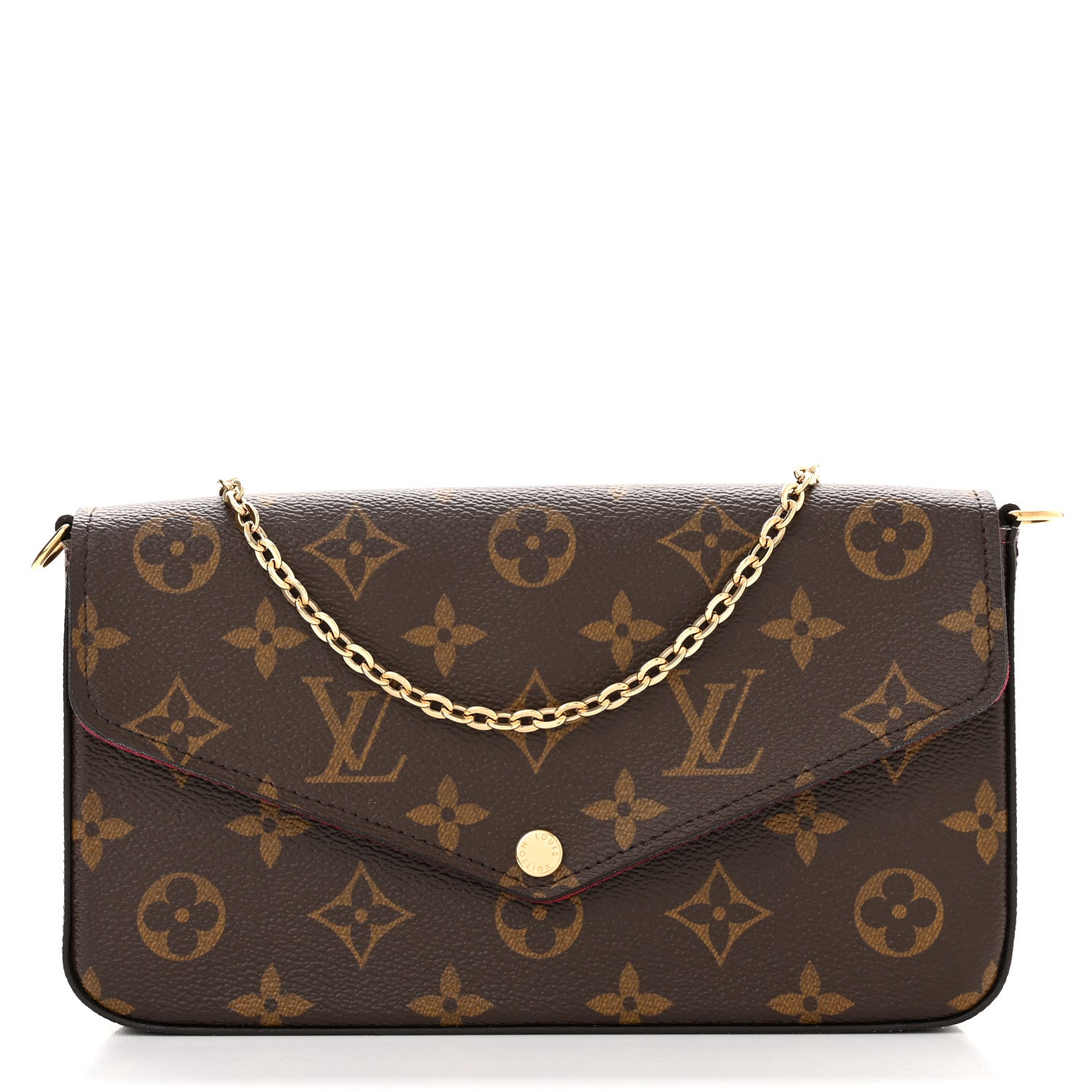 Louis Vuitton Monogram Pochette Felicie Chain Wallet Fuchsia 3 of 11