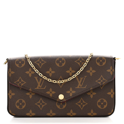 Louis Vuitton Monogram Pochette Felicie Chain Wallet Fuchsia 3 of 11