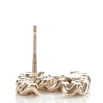 Chanel Metal Chain Link CC Earrings Gold 5 of 6