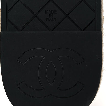 Chanel Lambskin Chain CC Thong Espadrille Sandals 36 White 6 of 8