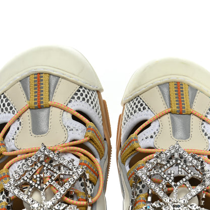 Gucci Mesh Fabric Tinsel Sport Sandals 38 White Silver 8 of 9