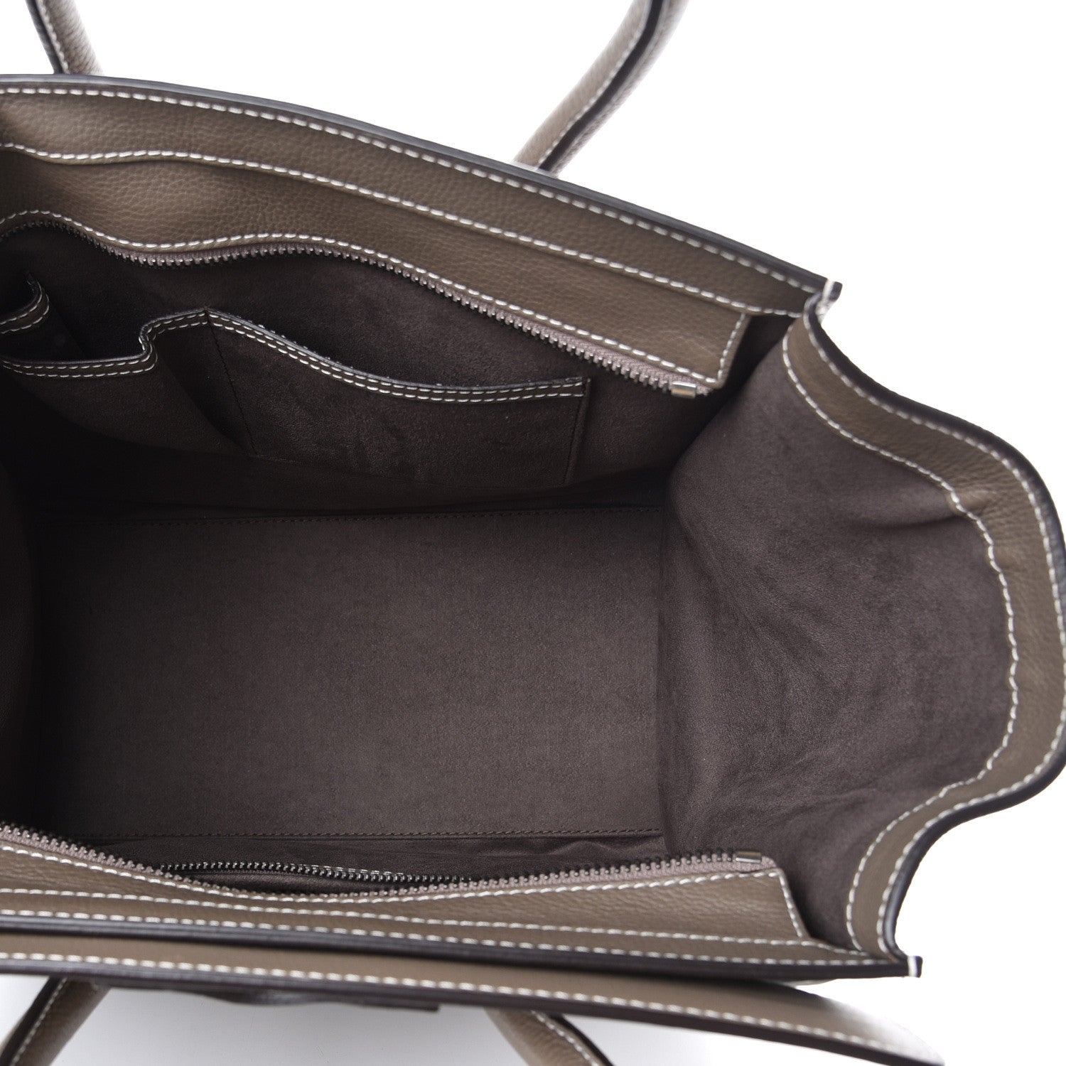 Celine Drummed Calfskin Mini Luggage Souris 4 of 15