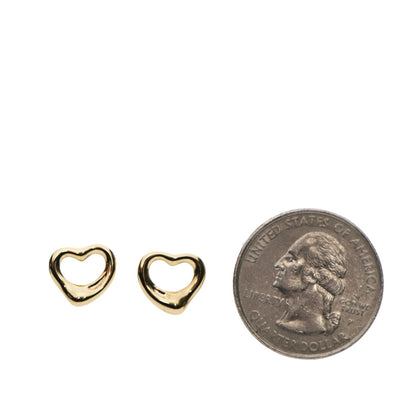 Tiffany 18K Yellow Gold 11mm Elsa Peretti Open Heart Earrings 2 of 8