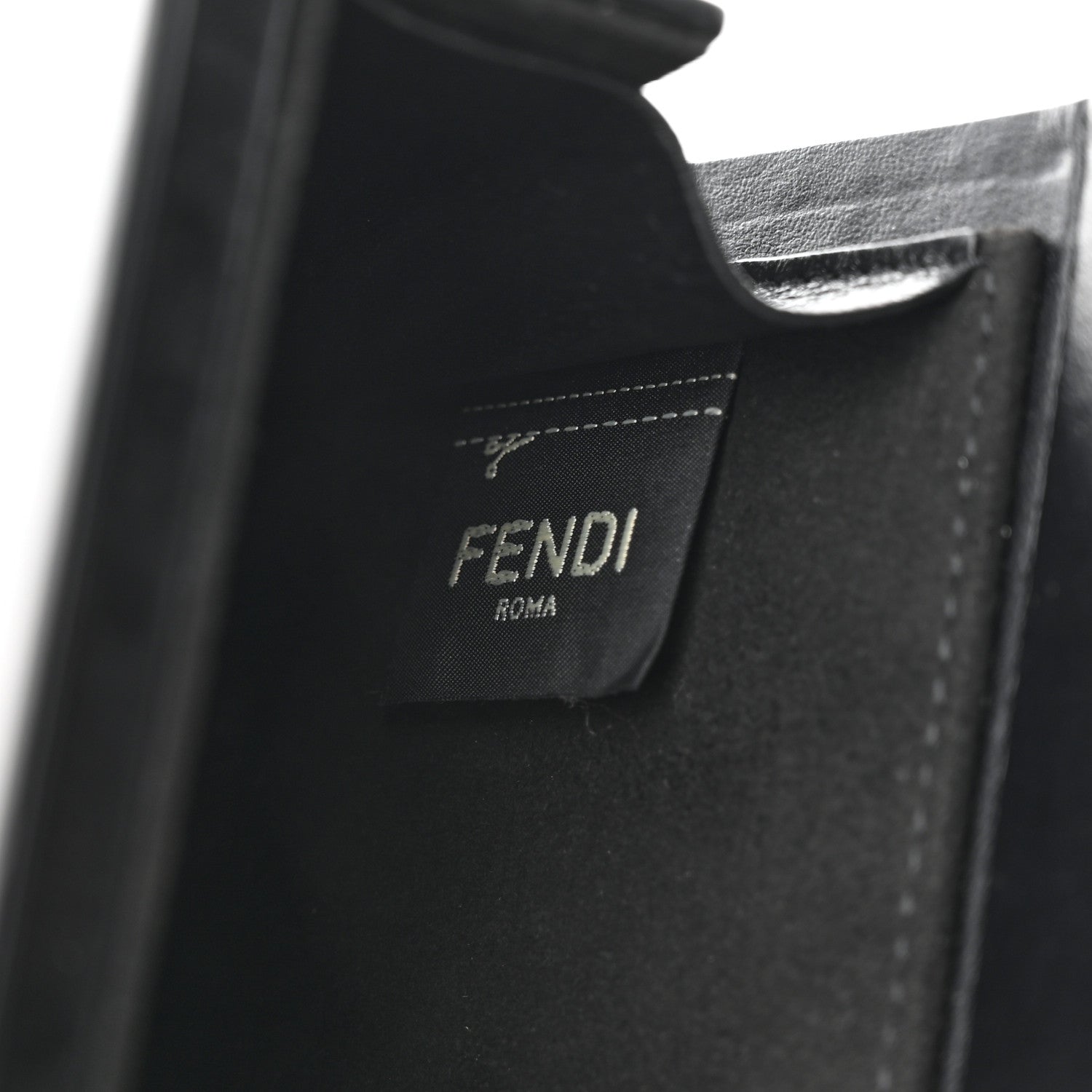 Fendi Vitello Grace Light Logo Horizontal Box Crossbody Bag Black 8 of 17