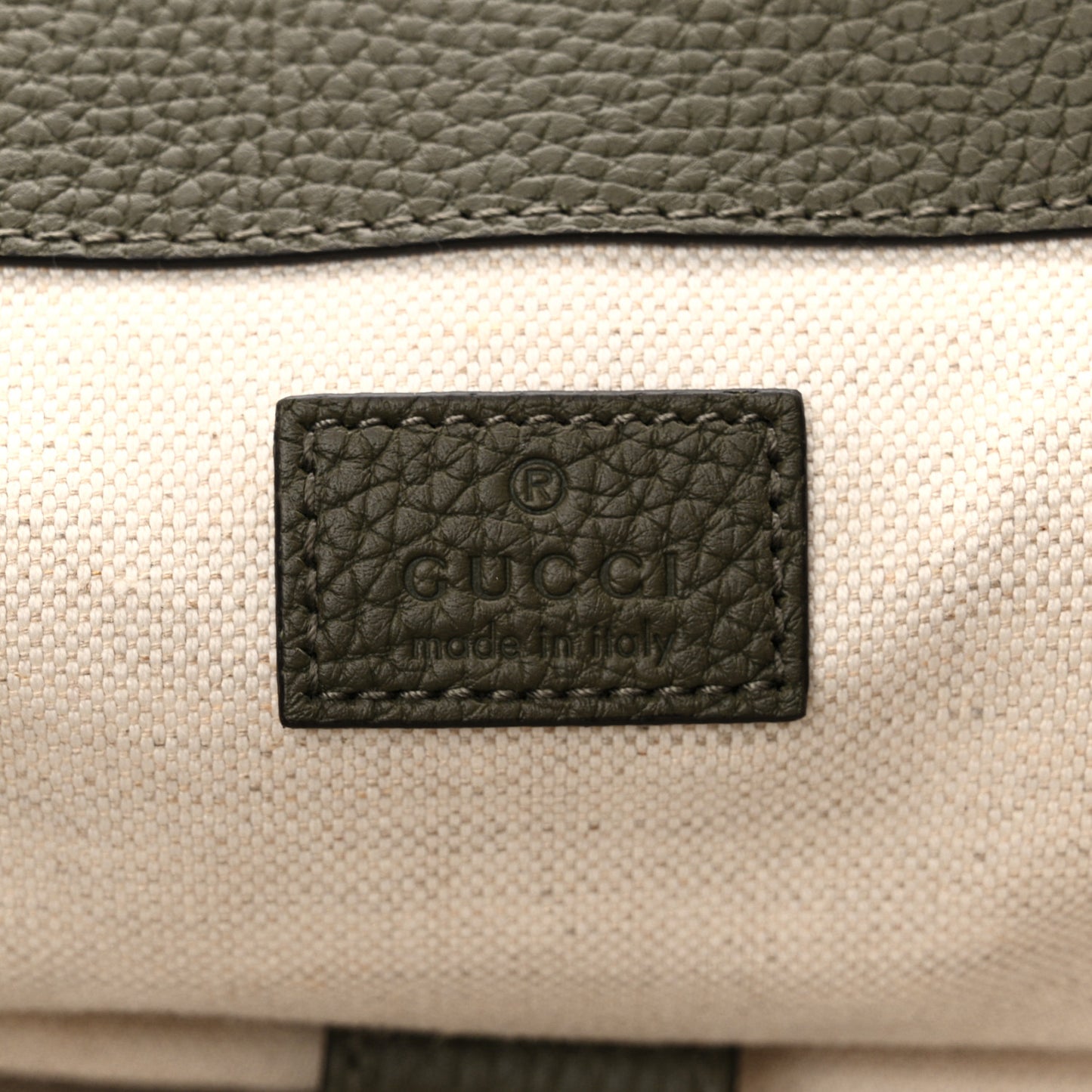 Piuma Calfskin Jumbo GG Embossed Double Buckle Backpack Dark Vintage Olive