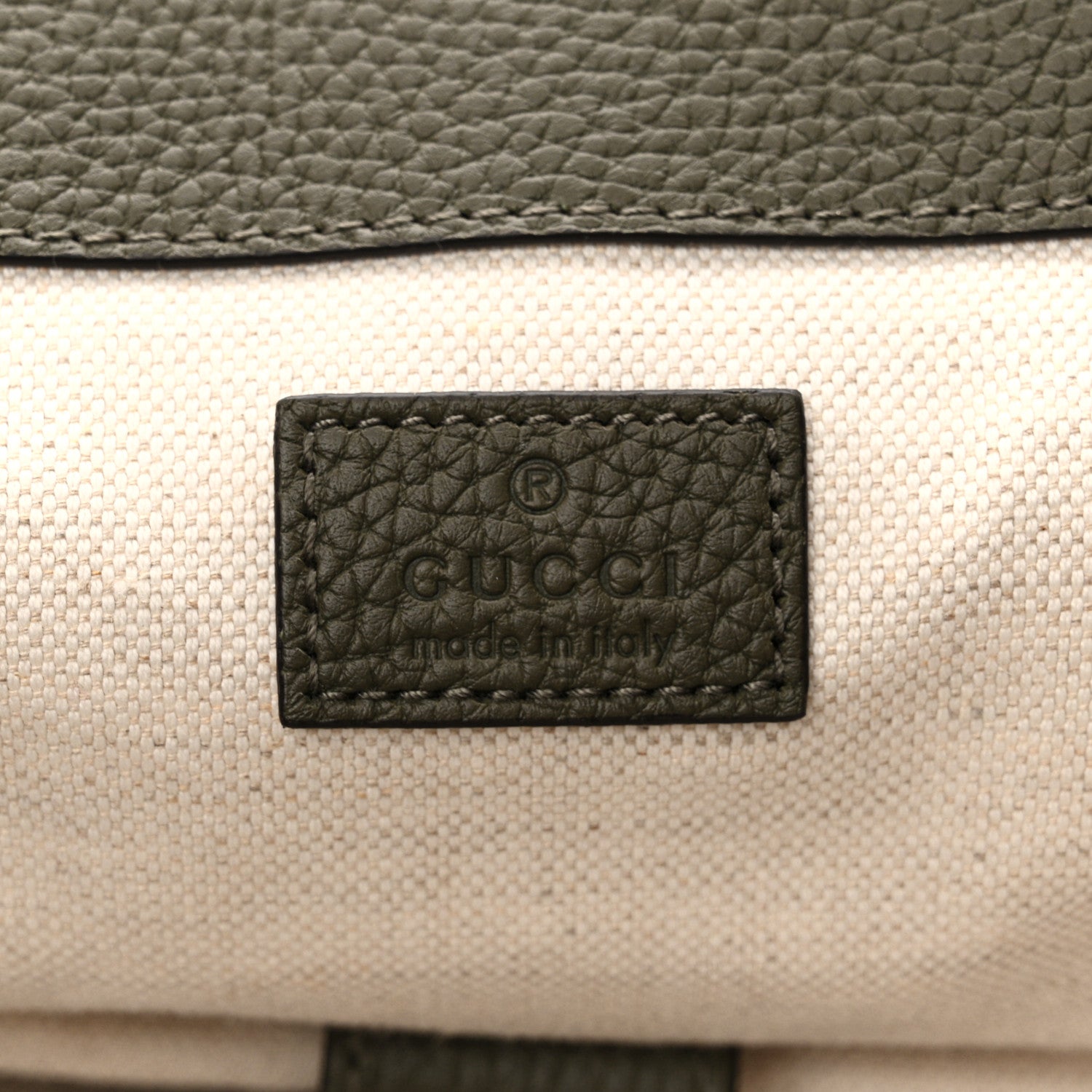 Gucci Piuma Calfskin Jumbo GG Embossed Double Buckle Backpack Dark Vintage Olive 6 of 9