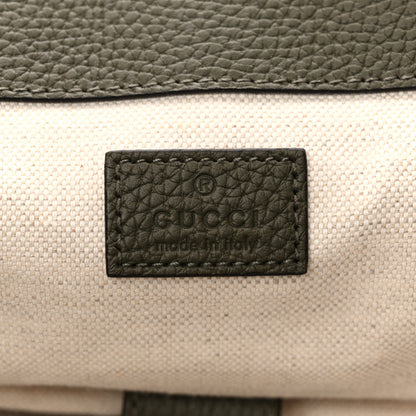 Gucci Piuma Calfskin Jumbo GG Embossed Double Buckle Backpack Dark Vintage Olive 6 of 9