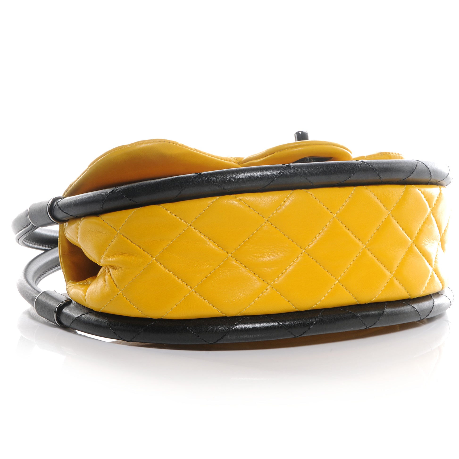 Chanel Quilted Lambskin Small Hula Hoop Flap Yellow 4 of 9