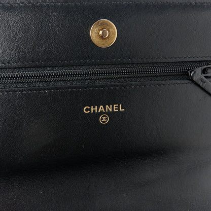 Chanel Tweed Quilted Chanel 19 Wallet On Chain WOC Black 6 of 11
