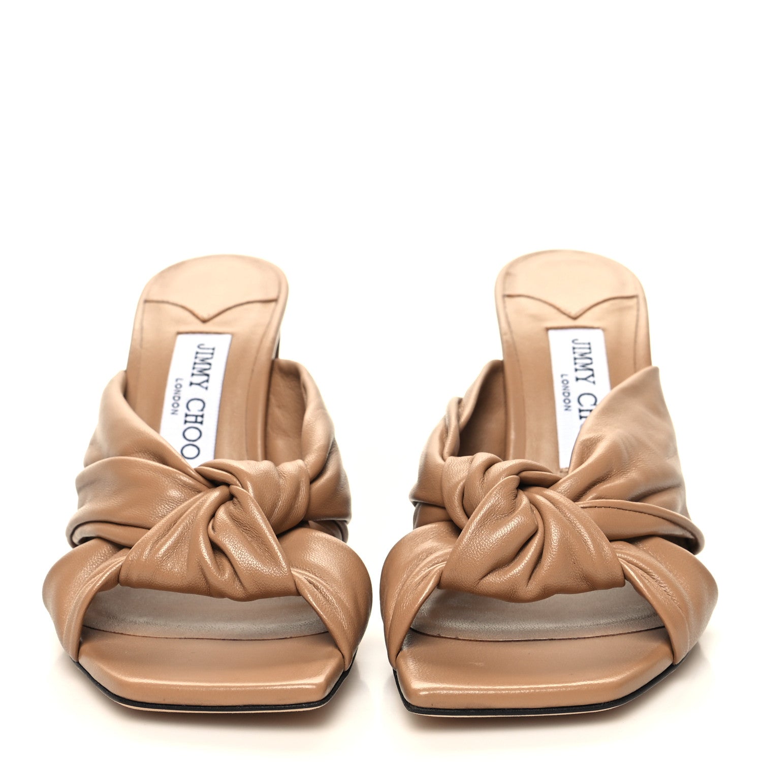 Jimmy Choo Nappa Avenue 85 Mules 37.5 Biscuit 2 of 9
