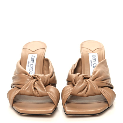 Jimmy Choo Nappa Avenue 85 Mules 37.5 Biscuit 2 of 9