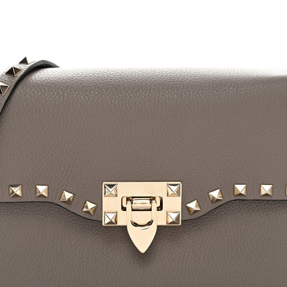 Valentino Garavani Pebbled Calfskin Medium Rockstud Flip Lock Crossbody Bag Poudre 7 of 10
