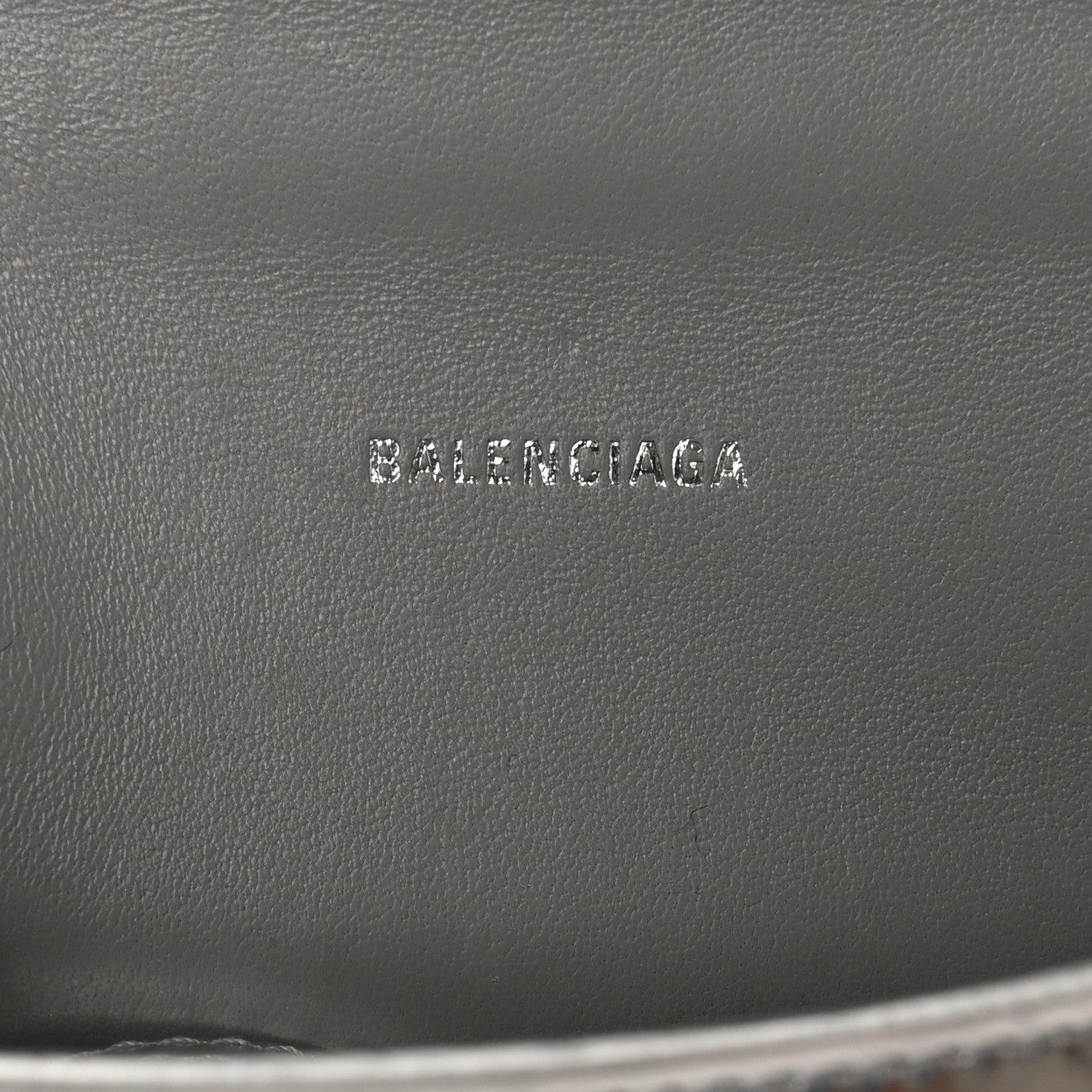 Balenciaga Mirror Calfskin Hourglass Top Handle Bag XS Silver 6 of 10
