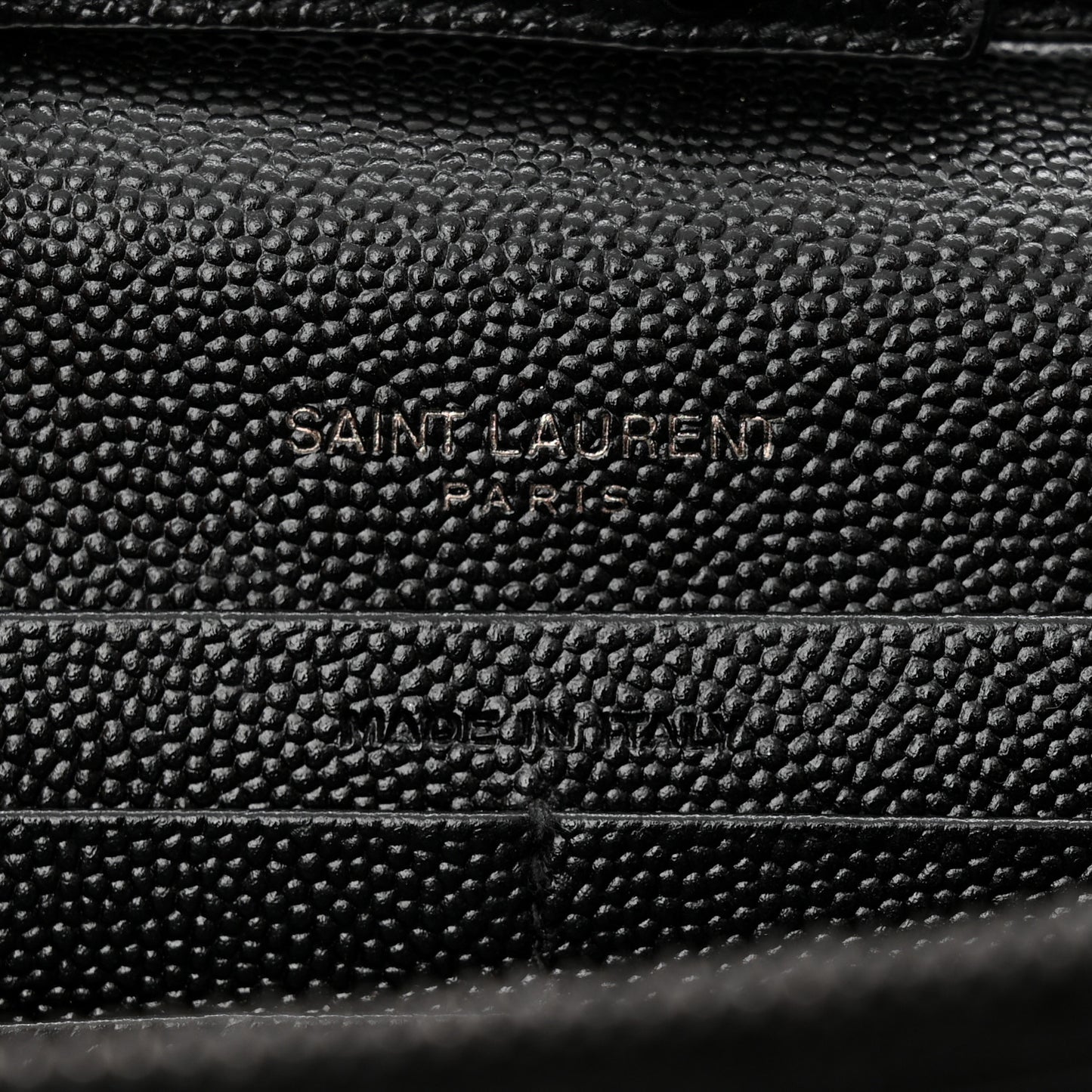 Grain De Poudre Matelasse Chevron Monogram Monochrome Chain Wallet Black