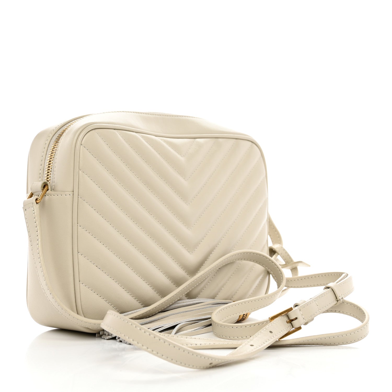 Saint Laurent Calfskin Matelasse Monogram Lou Camera Bag Crema Soft 2 of 10