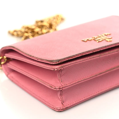 Prada Saffiano Lux Chain Wallet Petalo 7 of 14