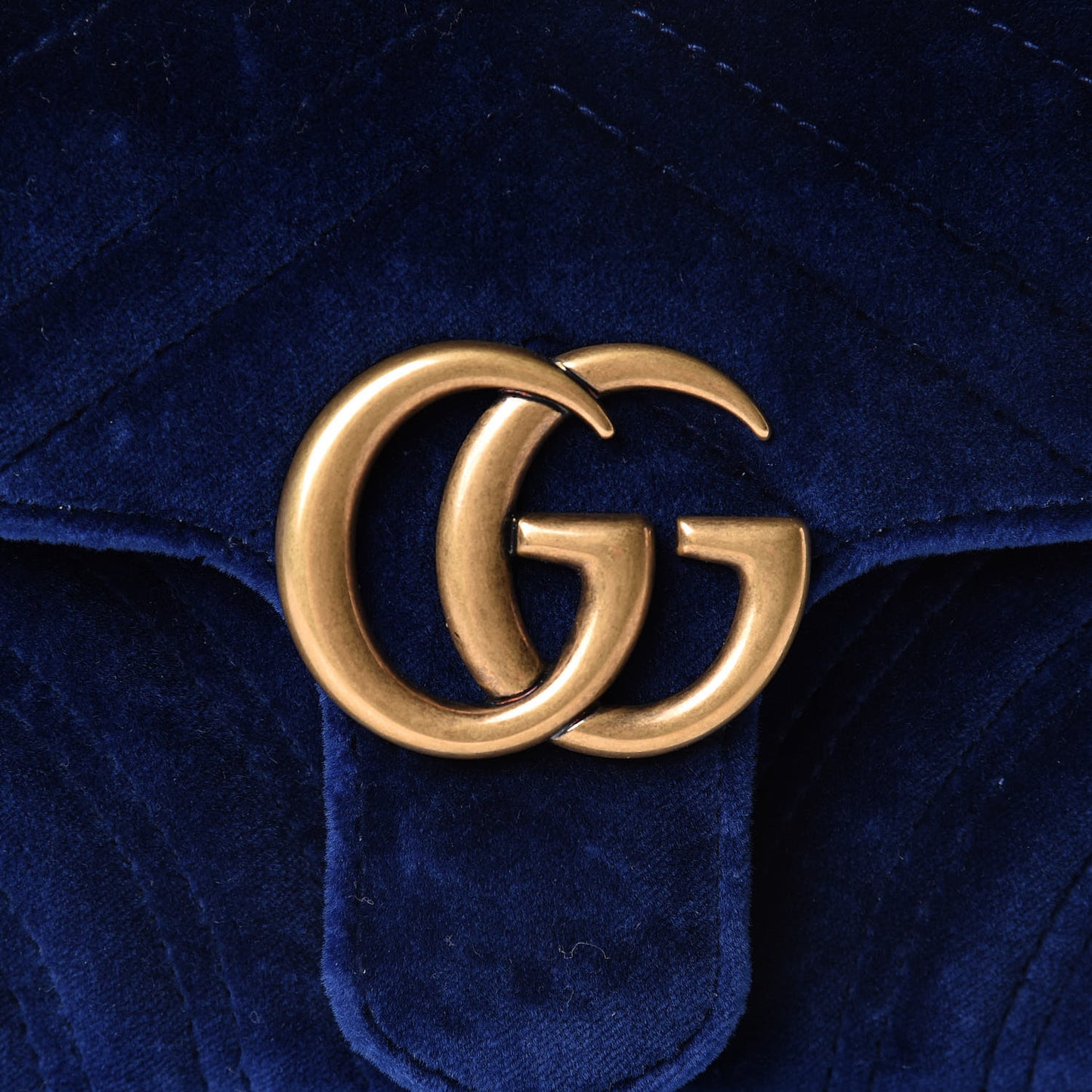 Velvet Matelasse Mini GG Marmont Shoulder Bag Cobalt Blue