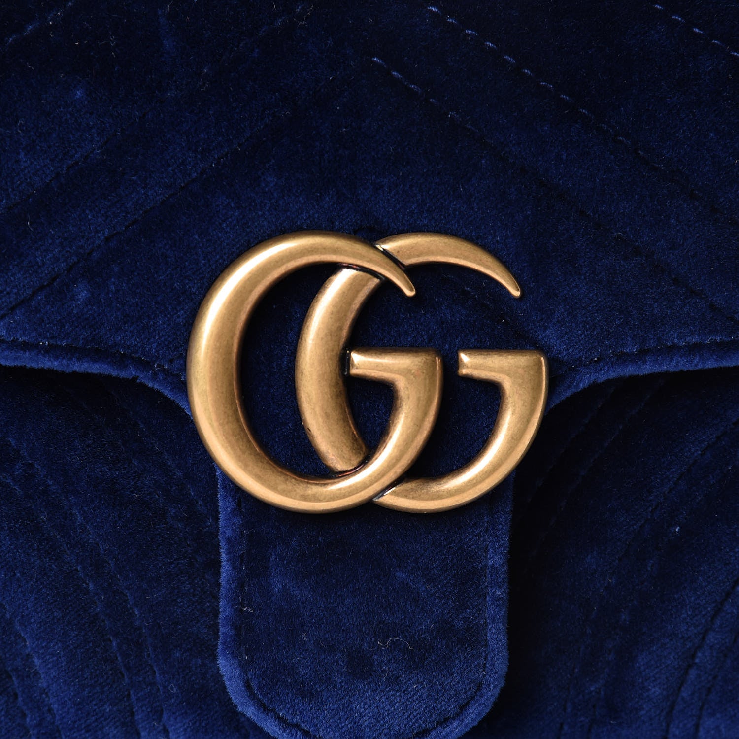 Gucci Velvet Matelasse Mini GG Marmont Shoulder Bag Cobalt Blue 8 of 12