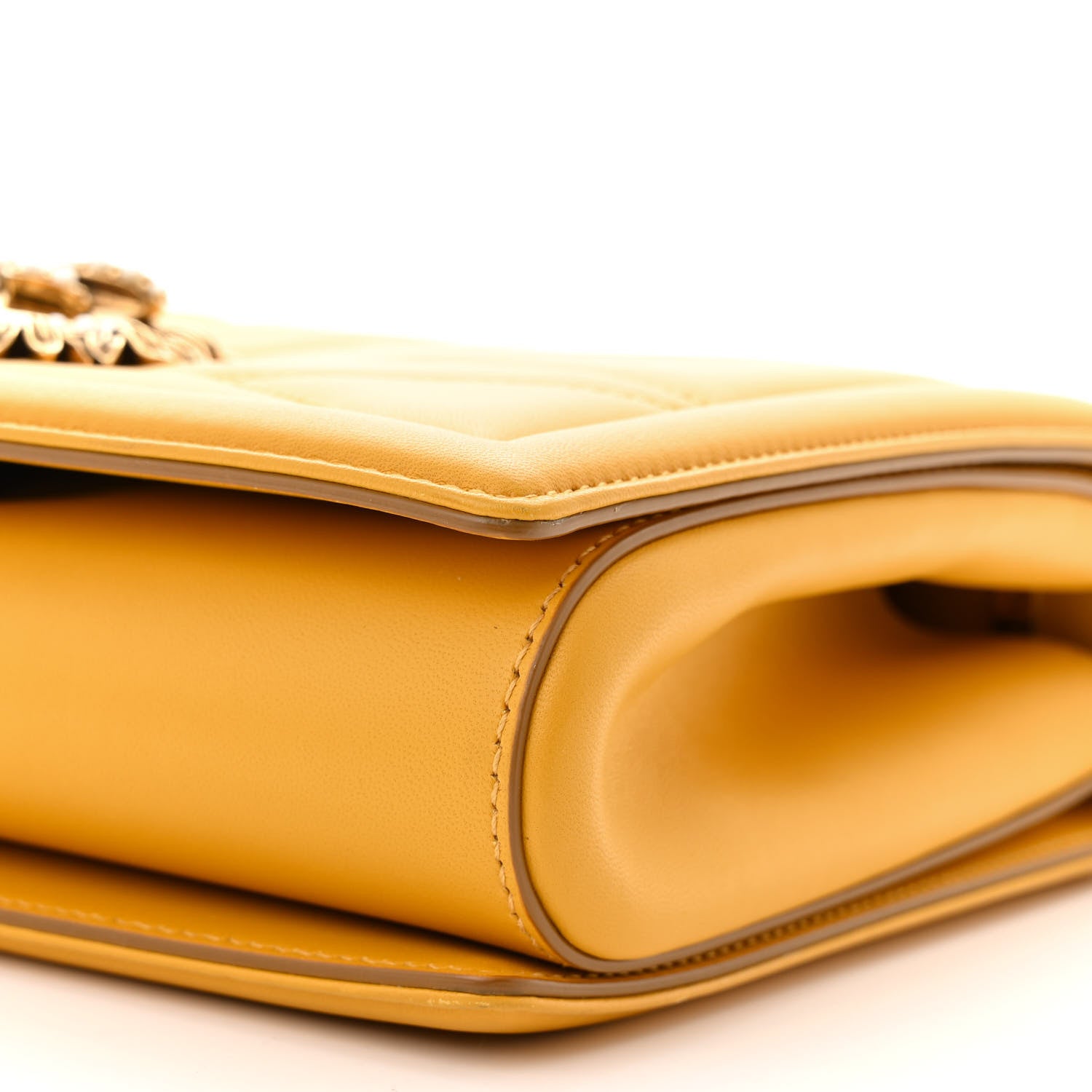 Dolce & Gabbana Calfskin Large Devotion Crossbody Bag Yellow 9 of 10
