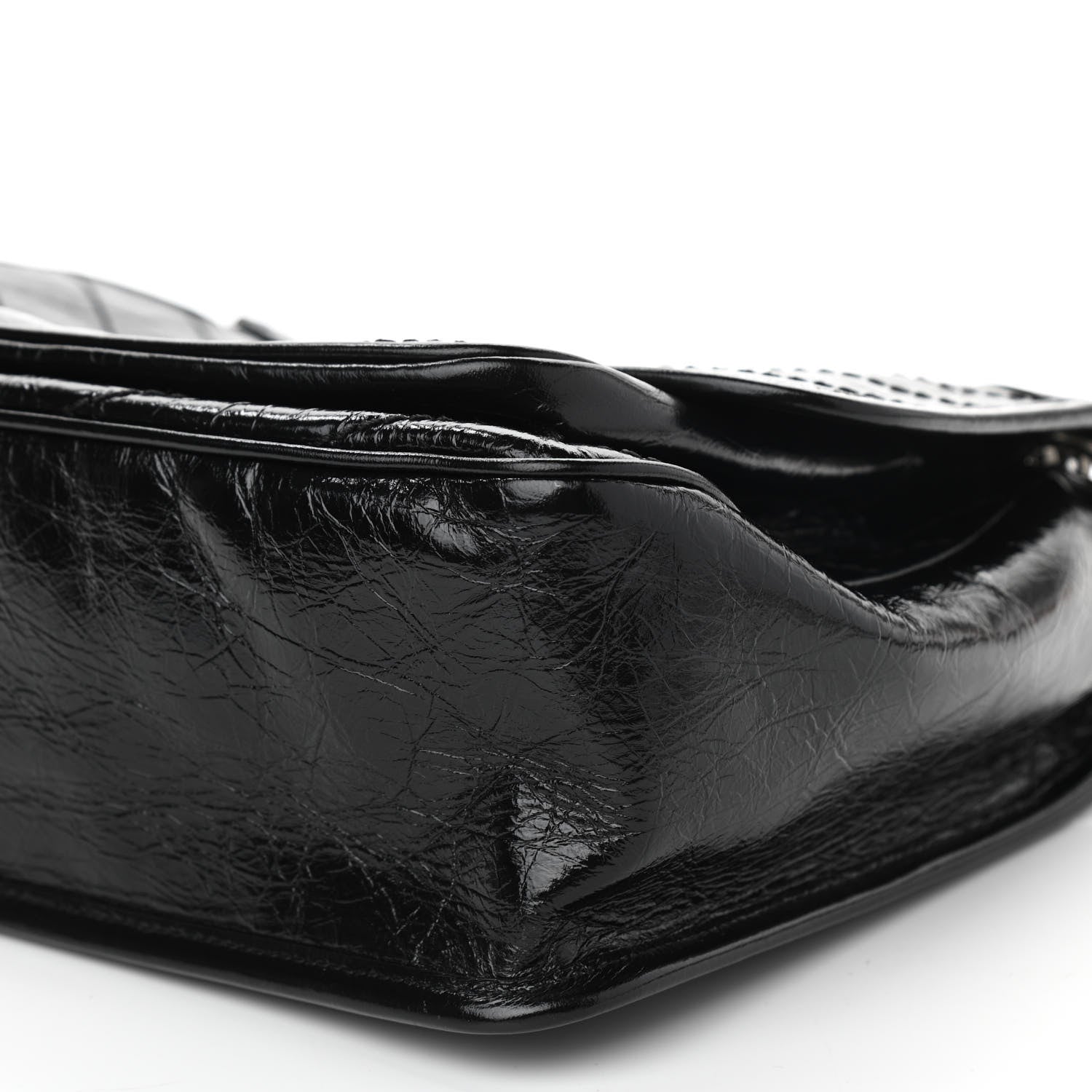 Saint Laurent Crinkled Calfskin Matelasse Monogram Medium Niki Chain Satchel Black 10 of 10