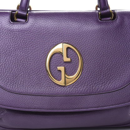 Gucci Metallic Pebbled Calfskin Medium 1973 Top Handle Satchel Purple 8 of 14
