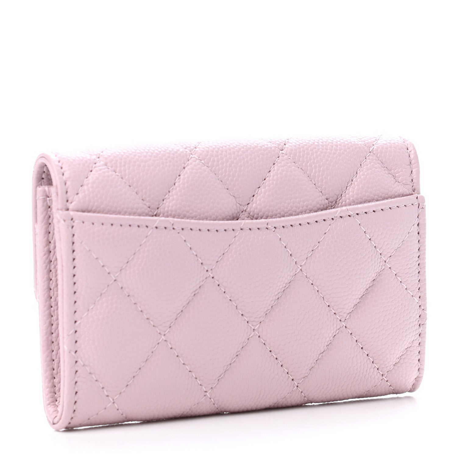 Chanel Caviar Quilted Flap Card Holder Wallet Light Pink 2 of 4