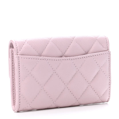 Chanel Caviar Quilted Flap Card Holder Wallet Light Pink 2 of 4