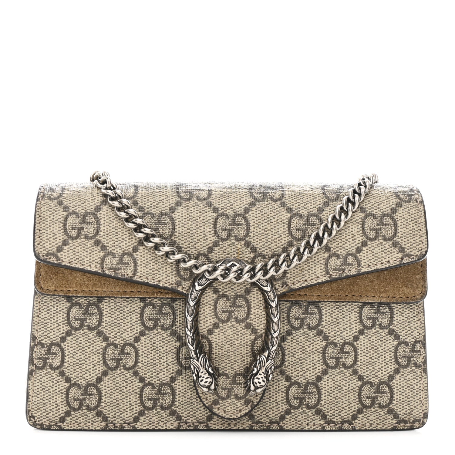Gucci GG Supreme Monogram Super Mini Dionysus Shoulder Bag Taupe 1 of 10