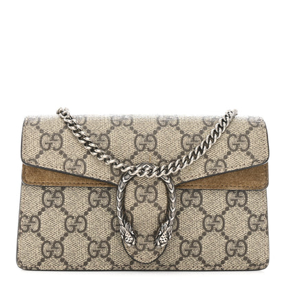 Gucci GG Supreme Monogram Super Mini Dionysus Shoulder Bag Taupe 1 of 10